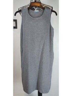 J Jill Pure Jill Gray Sleeveless Shift Dress Pima Cotton Modal Small Pockets